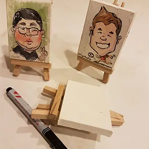 Caricature on Mini Canvas Event Services Singapore