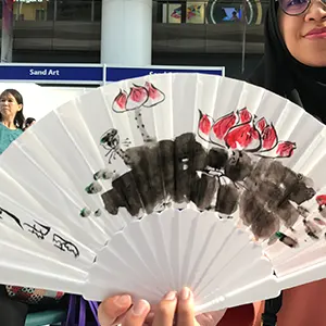 Chinese Fan Painting - Event Services Singapore