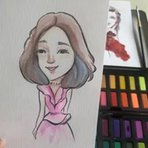 Watercolor Caricature - Event Services Singapore