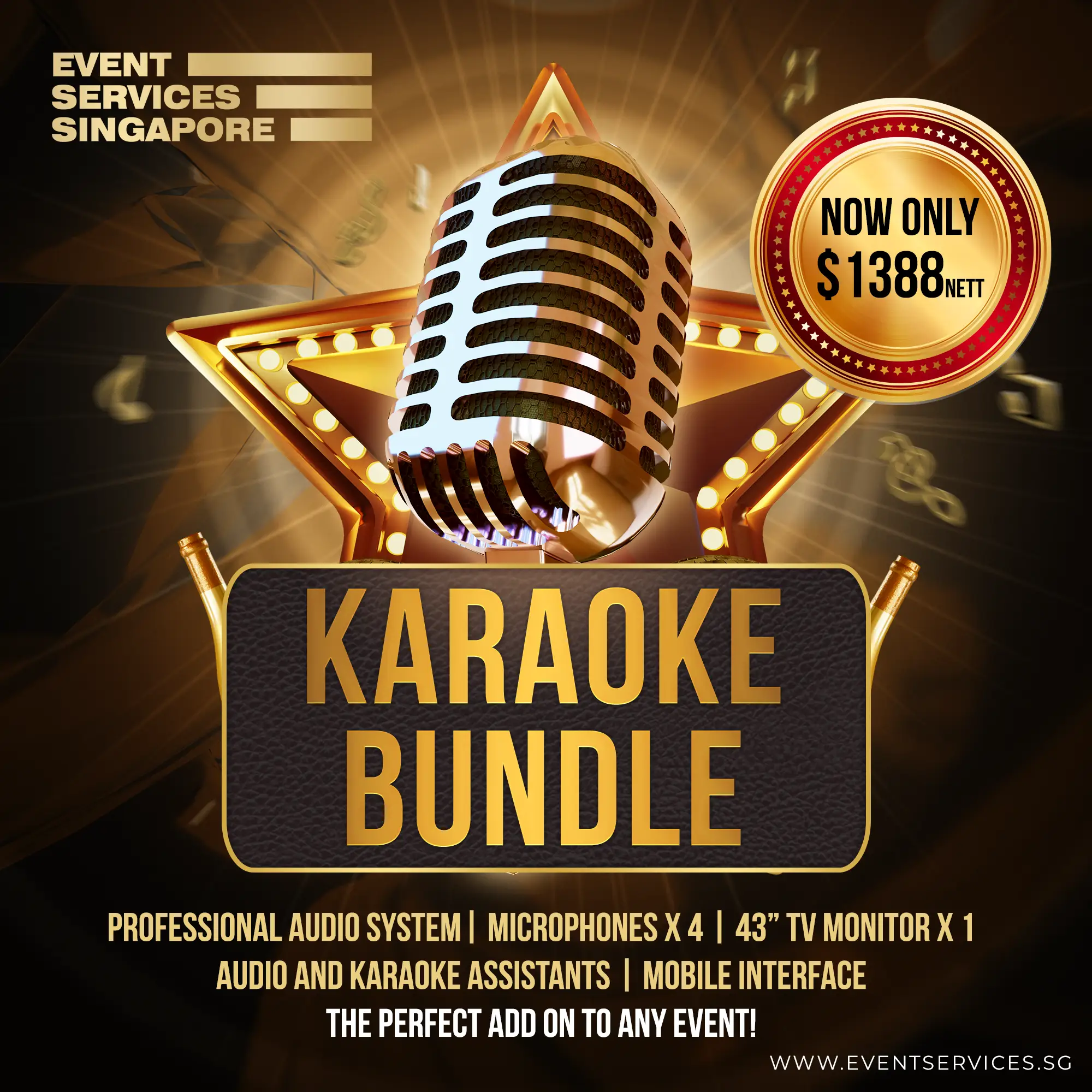 Events Karaoke Singapore Bundle - Karaoke for Events - Karaoke System Rental - Event Karaoke Set Rental - Event Services Singapore