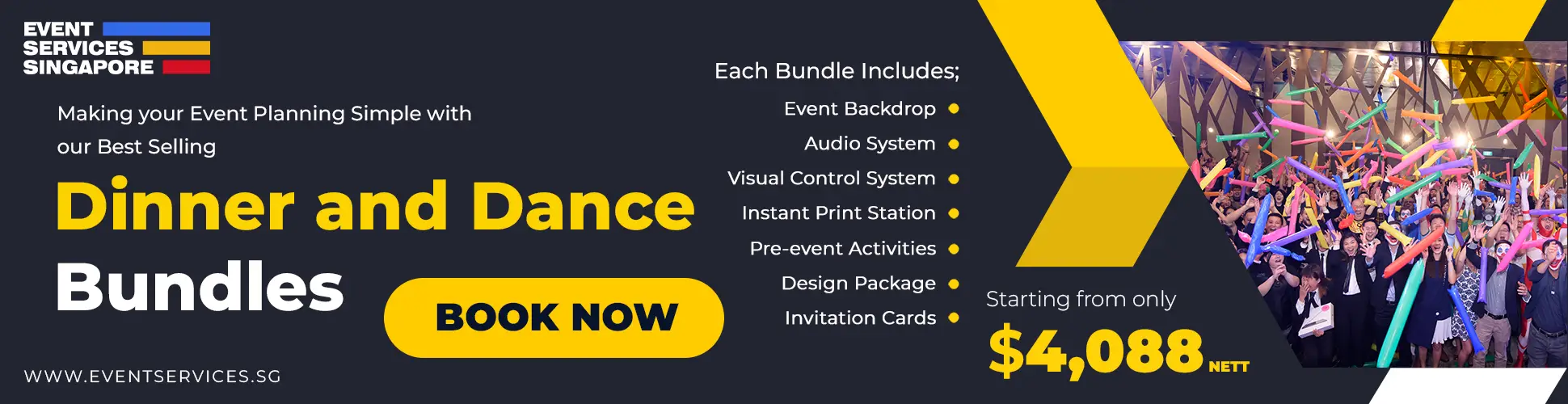 Dinner and Dance Bundle Banner - Web - Event Services Singapore Event Planning Bundle Deals - Event Services Singapore